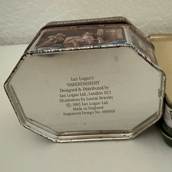 VTG Ian Logan’s Haberdashery Tin 1983 & Merry Town Candy Tin 1988 - Picture 3 of 12